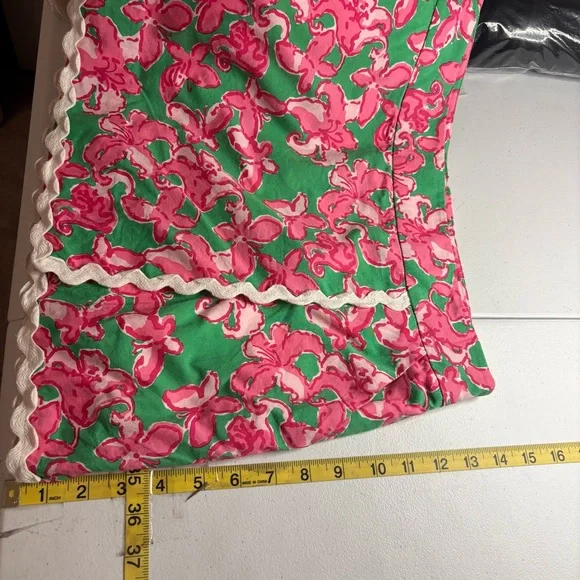 Lilly Pulitzer Jarvey Cotton Skort Skirt Sz 6 Pink Green All a Flutter Ric Rac - Picture 10 of 11